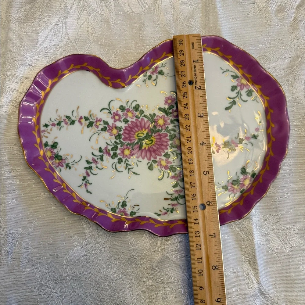 2 Vintage Relish Trays with Gold Accents
